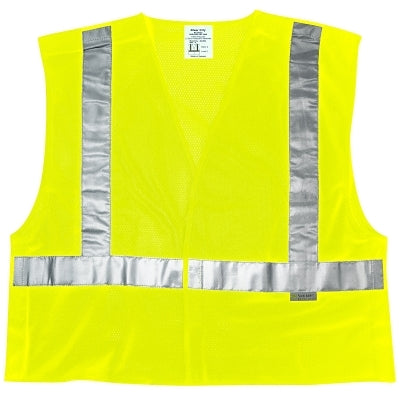 MCR Safety CL2MLX3 Luminator Class II Tear-Away Safety Vests 3XL Fluorescent Lime
