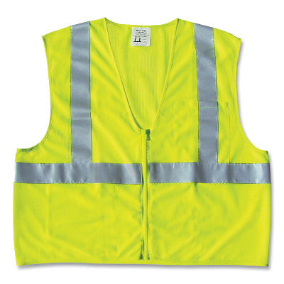 MCR Safety CL2MLPX3 CL2LPL Luminator Class 2 Hi Vis Safety Vest 3X-Large Flursescent Lime