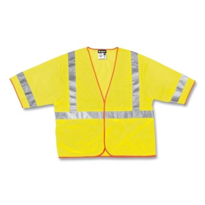 MCR Safety CL3MLX3 CL3ML Luminator Class 2 Safety Vest 3X-Large Fluorescent Lime