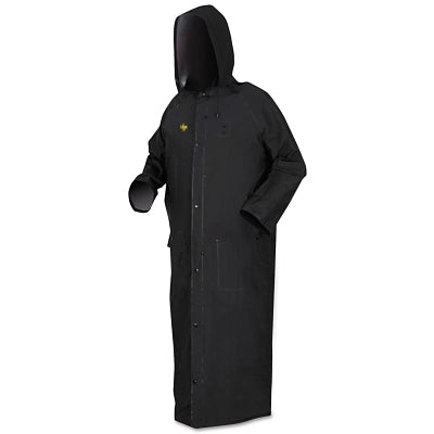 MCR Safety FR267CM Classic Plus Series Rider Coat Medium PVC/Polyester Black