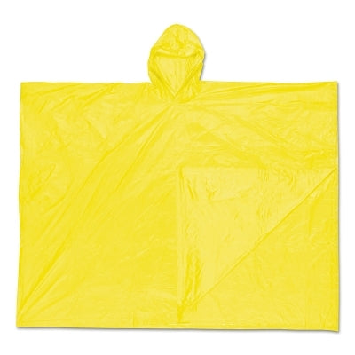 MCR Safety O40 Schooner Poncho, 0.10 mm PVC Film, Yellow, One Size Fits All
