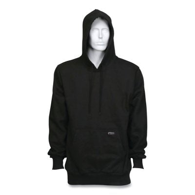 MCR Safety SS2BKX3 SS2 Flame Resistant Hooded Pullover Sweatshirt, 100% Cotton Fleece, Black, 3X-Large