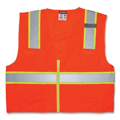 MCR Safety SURVOX2 Luminator Class II Surveyors Vest 2X-Large Fluorescent Orange