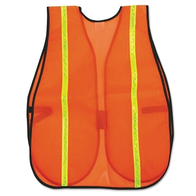 MCR Safety V211R Safety Vests One Size Fits Most Orange w/Lime Stripe