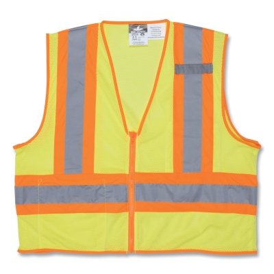 MCR Safety WCCL2LFRX3 Luminator Class II Flame Resistant Vests 3X-Large Fluorescent Lime