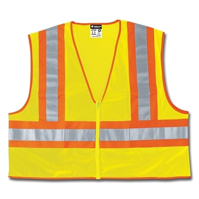 MCR Safety WCCL2LFRXL Luminator Class II Flame Resistant Vests X-Large Fluorescent Lime