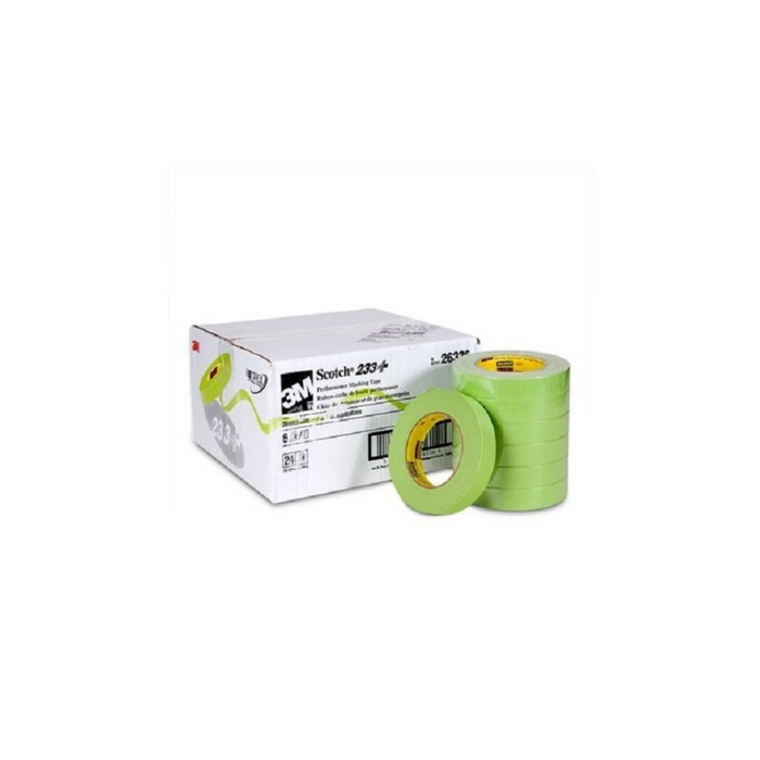 3M Scotch Performance Masking Tape 233+ 26336, Green, 24 mm x 55 m, Case of 24