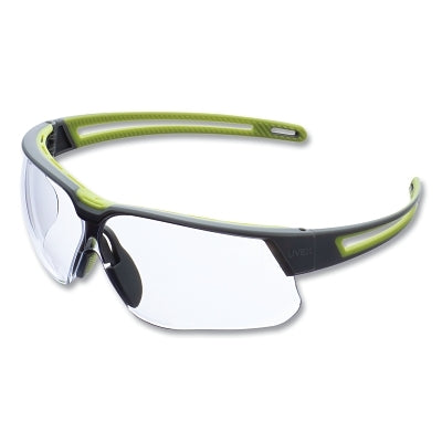 Honeywell Uvex AS01GRHS Avatar Plus Safety Spectacles, Gray Poly Lens, HydroShield AF, Cool Gray/Green, PC/TPE Frame