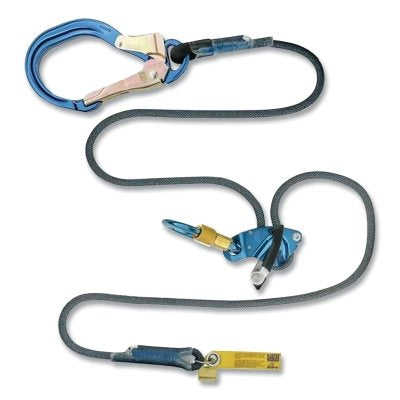 3M DBI-SALA 1234090 Trigger X Adjustable Rope Positioning Lanyard, Blue, 6 ft, 310 lb Capacity, Rebar Hook