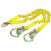 3M DBI-SALA 1244412 ShockWave2 Shock Absorbing Lanyard, 6 ft, Twin Leg, Snap and Rebar Hooks