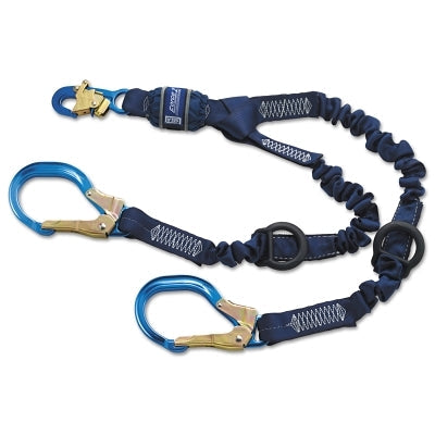3M DBI-SALA 1246032 Force2 Elastic Tie-Off Shock Absorbing Lanyard, 6 ft, Self-Locking Snap, 2 Legs
