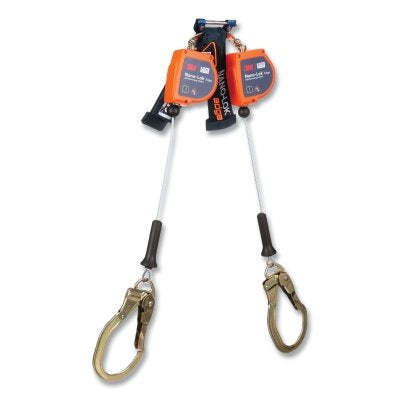 3M DBI-SALA 3500276 Nano-Lok Edge Self-Retracting Lifeline, 8 ft, Rebar Snap Hook, 420 lb, 2 Legs, Galvanized Cable