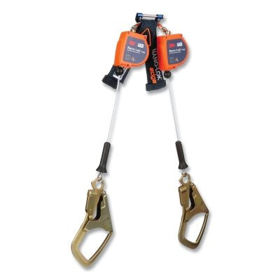 3M DBI-SALA 3500281 Nano-Lok Edge Self-Retracting Lifeline, 6 ft, Rebar Snap Hook, 420 lb, 2 Legs, Galvanized Cable
