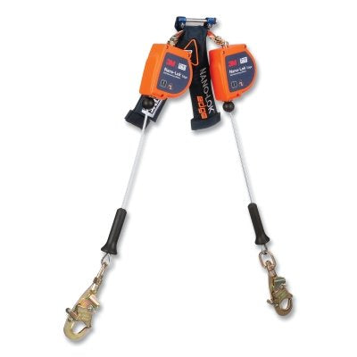 3M DBI-SALA 3500282 Nano-Lok Edge Self-Retracting Lifeline, 8 ft, Swivel Snap Hook, 420 lb, 2 Legs, Galvanized Cable