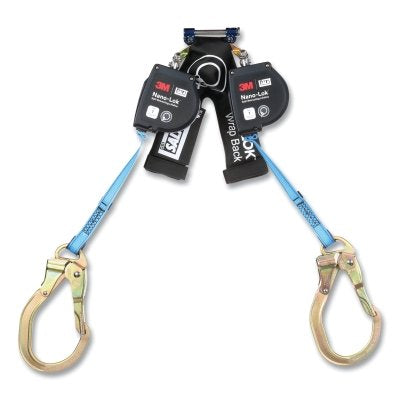 3M DBI-SALA 7012818585 Nano-Lok Wrap Back Self-Retracting Lifeline, 8 ft, Tie-Back Rebar Hook, 420 lb, Twin Leg