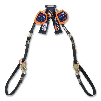 3M DBI-SALA 7012828690 Nano-Lok Edge Self-Retracting Lifeline, 9 ft, Tie-Back Snap Hook, 420 lb, 2 Legs, Galvanized Cable