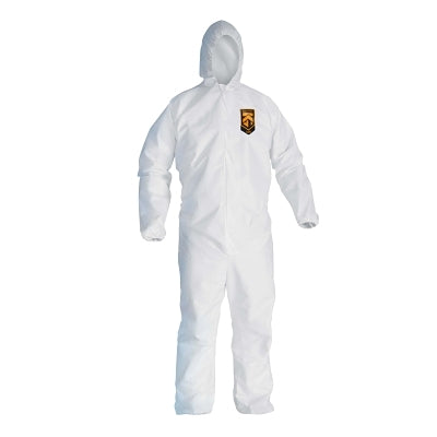 KleenGuard 49114 A20 Breathable Particle Protection Coverall, White, X-Large, Zipper Front, Elastic Back/Wrists/Ankles & Hood