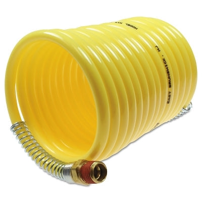Coilhose Pneumatics N1450B Nylon Self-Storing Air Hoses, 1/4 in I.D., 50 ft, 2 Swivel Fittings