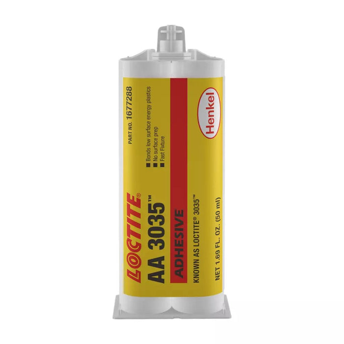 Loctite 1677288 Loctite AA3035 Polyolefin Bonder Acrylic Adhesive, 50 ml, Dual Cartridge, Off-White