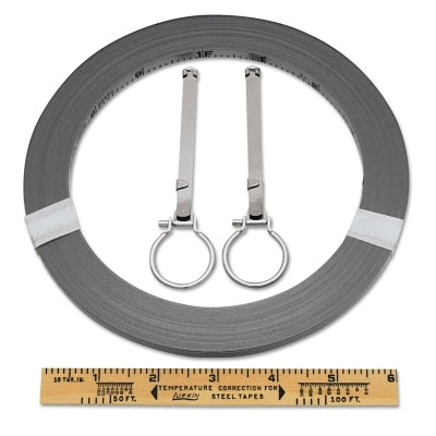 Crescent Lufkin C1278DN Peerless Surveying Tapes, 1/4 in x 200 ft, Inch/Engineers, Chrome, Open Reel