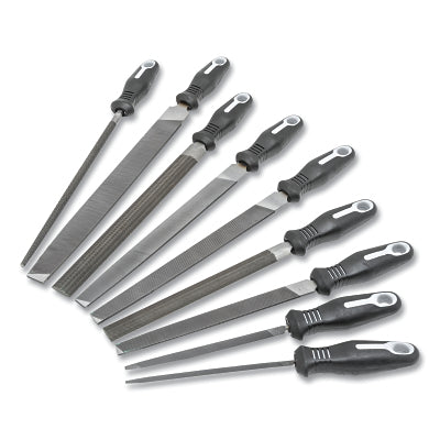 Crescent/Nicholson 22030HNNN 9-Pc Maintenance File Sets with Ergonomic Handles, 6 in, 8 in, 10 in, 12 in, American Pattern