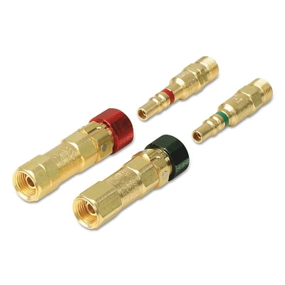 Western Enterprises QDB50 Kwiklok OSHA Compliant Quick Connect, Brass, Fuel Gas/Oxygen, Hose to Hose