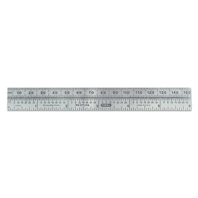 General Tools 311ME Economy Precision Stainless Steel Rules  6 in X 3/4 in  Stainless Steel  Inch