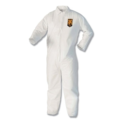 KleenGuard 44304 A40 Liquid & Particle Protection Coverall, White, X-Large, Zipper Front