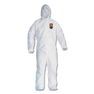 KleenGuard 49116 A20 Breathable Particle Protection Coverall, White, 3X-Large, Zipper Front, Elastic Back/Wrists/Ankles & Hood