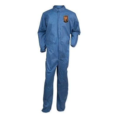 KleenGuard 58504 A20 Breathable Particle Protection Coverall, Blue Denim, X-Large, Zipper Front, Elastic Wrists/Ankles