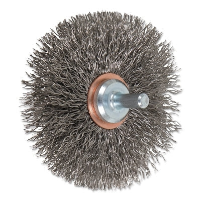 Advance Brush 82913 Mounted Crimped Wheel Brushes  Stainless Steel  20 000 rpm  3 in x 0.014 in