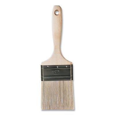 Bestt Liebco 996840300 One Coat Trim/Wall White China Brush, 11/16 in Thick, 3 in W, Beavertail Style/Sanded Wood Handle
