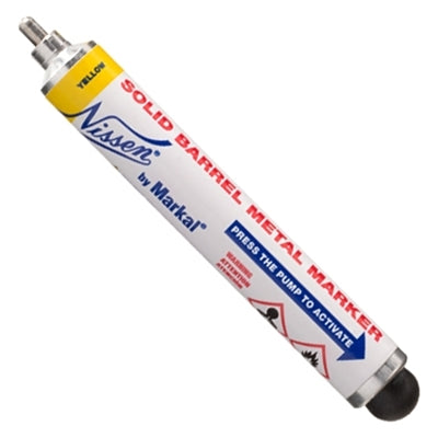 Markal 28711 Solid Barrel Metal Marker, 1/8 in Tip, Yellow