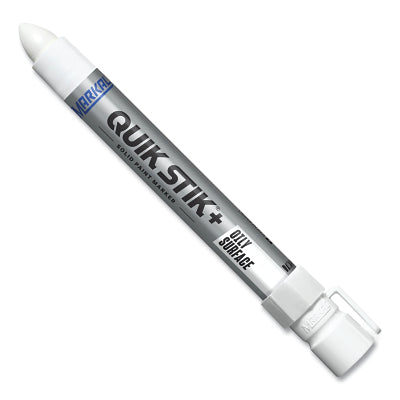 Markal 28880 Quik Stik+ Oily Surface Solid Paint Marker, 1/2 in Dia. x 6 in L, White