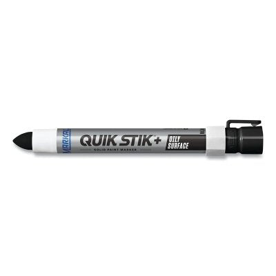 Markal 28883 Quik Stik+ Oily Surface Solid Paint Marker, 1/2 in Dia. x 6 in L, Black