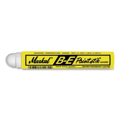 Markal 80620 B-E Paintstik Solid Paint Marker, 11/16 in x 4.75 in L, White