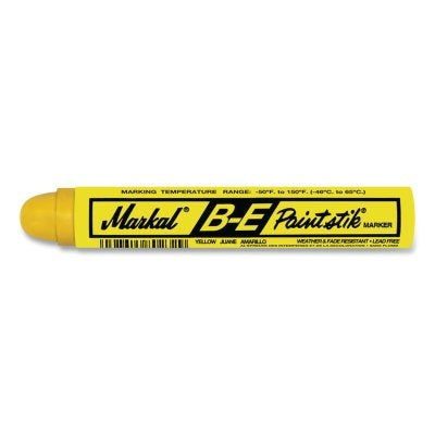 Markal 80621 B-E Paintstik Solid Paint Marker, 11/16 in x 4.75 in L, Yellow