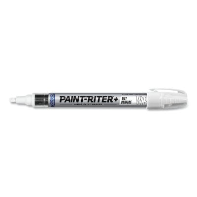 Markal 96930 Paint-Riter+ Wet Surface Paint Marker, 1/8 in Medium Tip, White