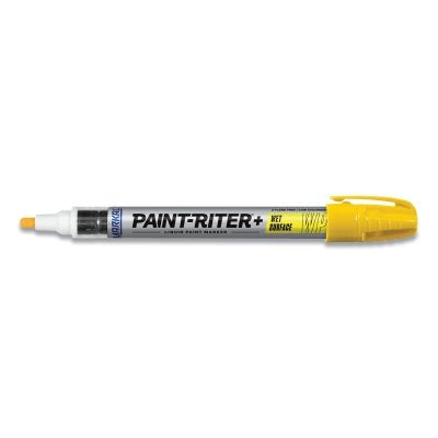 Markal 96931 Paint-Riter+ Wet Surface Paint Marker, 1/8 in Medium Tip, Yellow