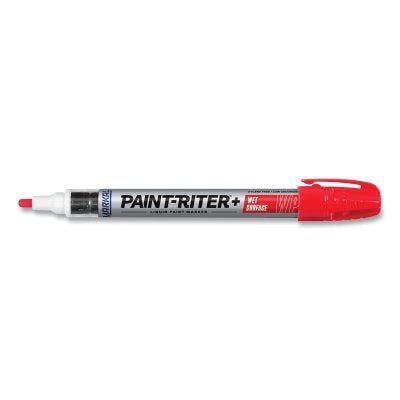 Markal 96932 Paint-Riter+ Wet Surface Paint Marker, 1/8 in Medium Tip, Red