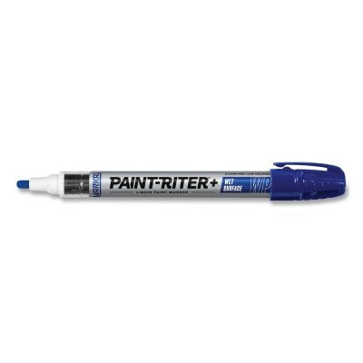 Markal 96934 Paint-Riter+ Wet Surface Paint Marker, 1/8 in Medium Tip, Blue