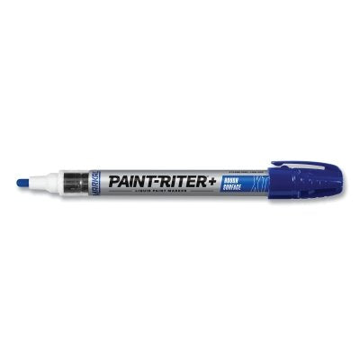 Markal 97254 Paint-Riter+ Rough Surface Liquid Paint Marker, 1/8 in Fiber Nib, Blue
