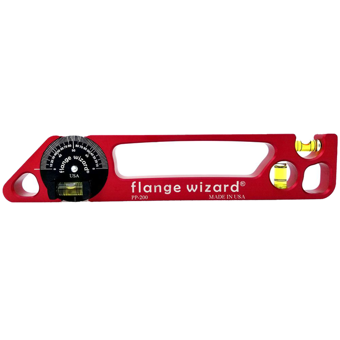 Flange Wizard PP-200 Pocket Pro Level Magnetic 10 in x 2 in Aluminum Degree Dial Level