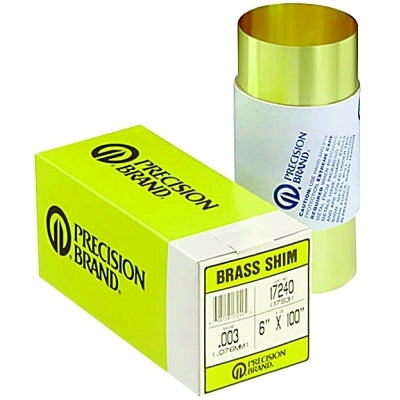 Precision Brand 17240 Brass Shim Stock Rolls  0.1  Brass  0.003" x 100" x 6"