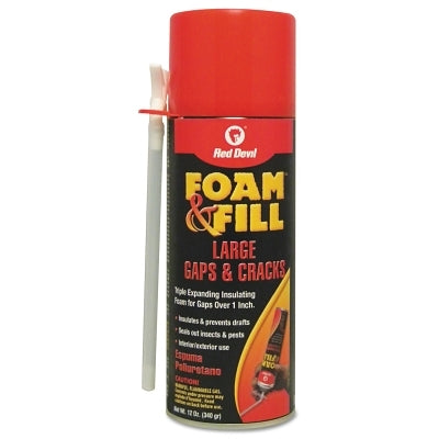 Red Devil 909 Polyurethane Triple Expanding Foam, 12 oz Aerosol Can, Champagne