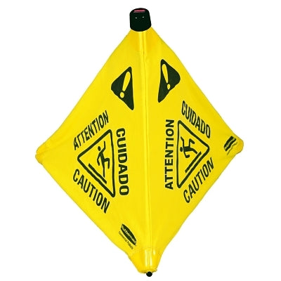 Rubbermaid Commercial FG9S0000YEL Floor Pop-Up Safety Cones  Caution (Multi-Lingual)/Wet Floor Symbol  Yellow  20"