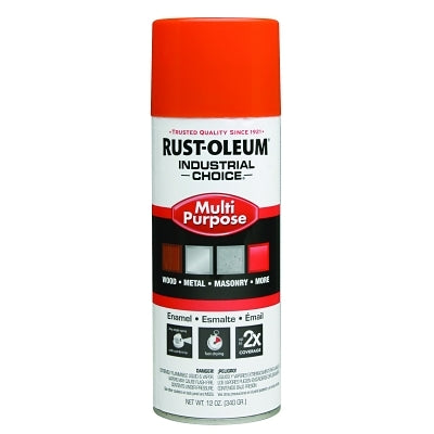 Rust-Oleum 1653830V Industrial Choice 1600 System Enamel Aerosol, 12 oz, High-Gloss OSHA Safety Orange