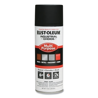 Rust-Oleum 1676830V Industrial Choice 1600 System Enamel Aerosol, 12 oz, Ultra-Flat Black