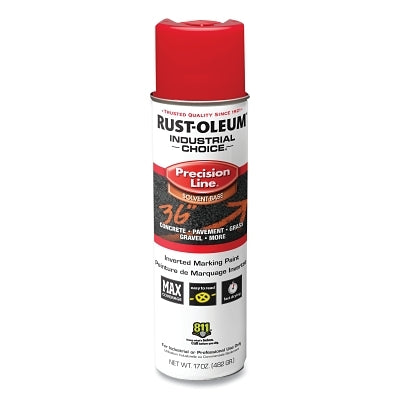 Rust-Oleum 203029V Industrial Choice M1600 Precision Line Marking Paint, 17 oz, Safety Red, Solvent-Based