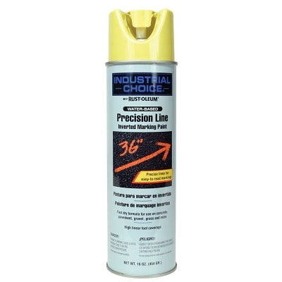 Rust-Oleum 203034 Industrial Choice M1800 Precision Line Marking Paint, 17 oz, Hi Visibility Yellow, Water-Based